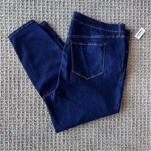 OLD NAVY DEEP BLUE SUPER SKINNY HIGH RISE JEANS  SIZE 26 NEW